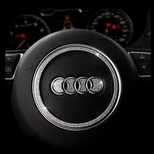 Подходит для Audi A4L/A6L/A3/A5/Q3 руль с алмазной декоративной наклейкой Автомобильный логотип внутренняя отделка декоративное кольцо с блестками