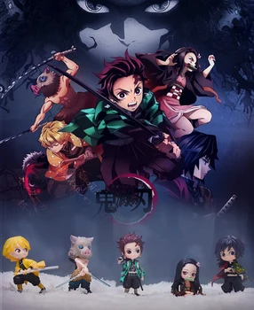 

Demon Slayer Kimetsu no Yaiba Figure Toys Tanjirou Nezuko Inosuke Zenitsu PVC Action Doll Souvenir Decoration Xms Gift