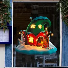 Мультяшная Волшебная Шляпа, Рождественское украшение, прекрасный дом, наклейки на окна, художественные виниловые наклейки на стены, Модный новогодний Декор для дома