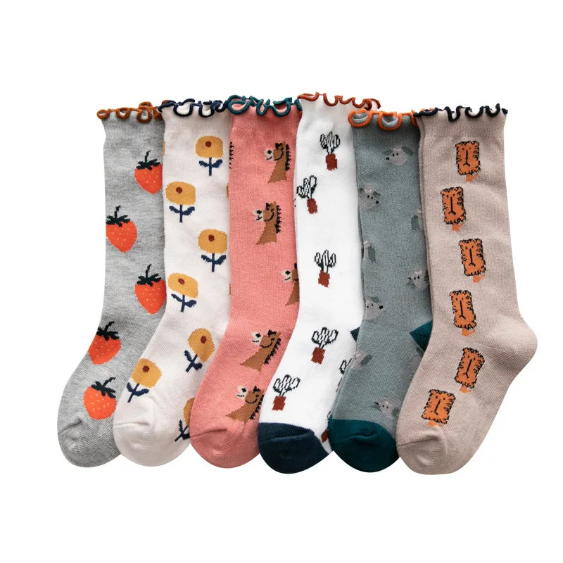 Носки для малышей, детские носки для девочек, хлопковые детские носки для мальчиков с героями мультфильмов, повседневные носки на весну, осень и зиму