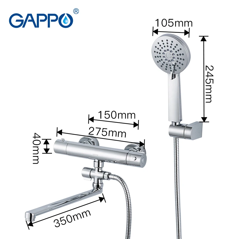 GAPPO Смесители для ванны термостат смеситель для душа кран для ванной комнаты набор для душа кран для ванны Водопад смесь
