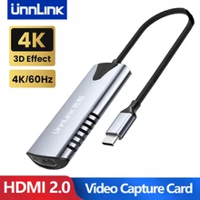 

Unnlink 4K Video Capture Card USB Type C to HDMI-compatible Video Grabber Record for Switch PS4 Game Live Streaming Camera