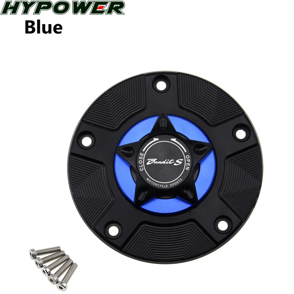Крышка газового топливного бака для GSF650S Bandit S GSF1200S GSF1250S 2007-2012 Bandit мотоцикла CNC Quick Release Cover - Цвет: blue