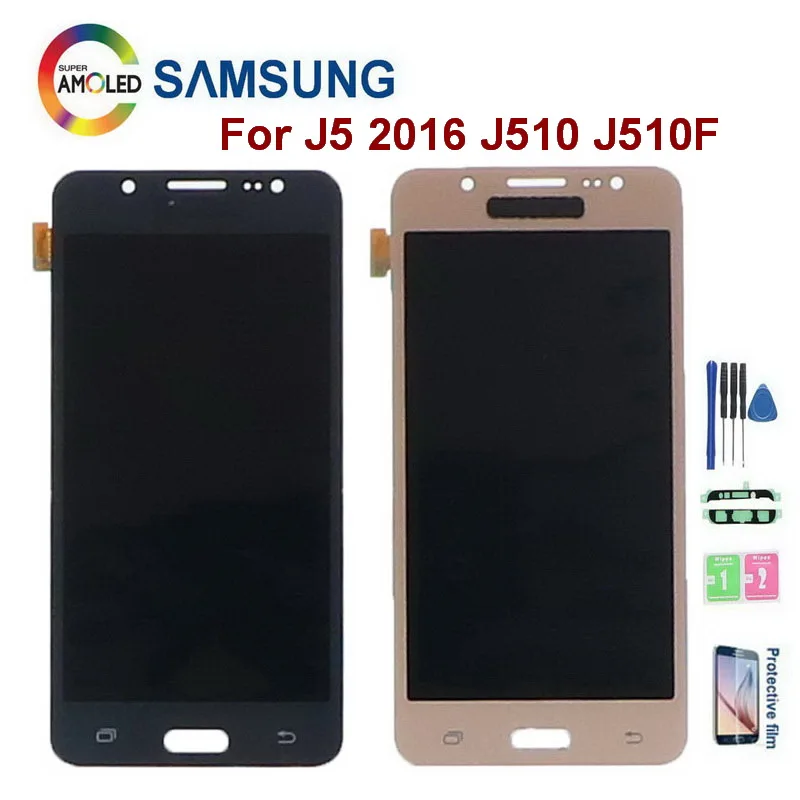 

Super AMOLED J510 Display For Samsung Galaxy J5 2016 J510F J510FN J510G J510M J510H LCD Display Touch Screen Digitizer Assembly