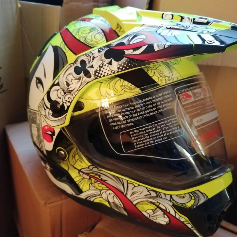 DOT одобренный анфас мотоциклетный шлем гоночный шлем двойной Мотокросс внедорожный шлем Casco De Moto Capacete cask - Цвет: 3