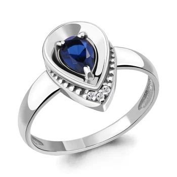 

Ring AQUAMARINE with nanosapfirom, cubic zirconia, silver 925