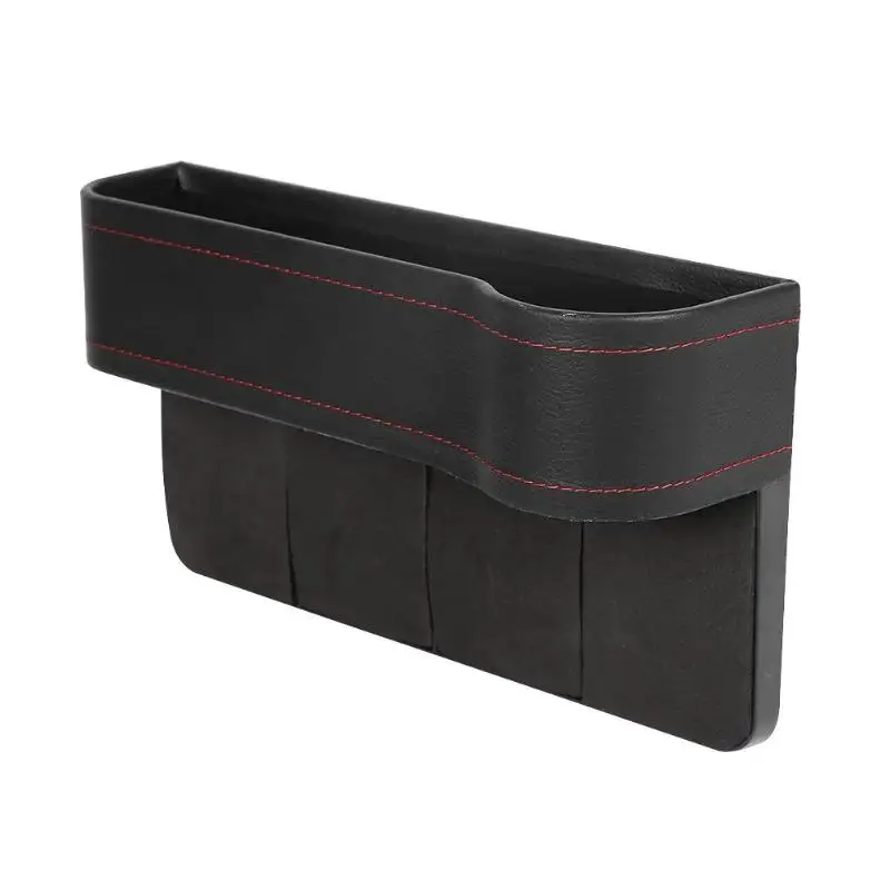 

Black Car Seat Gap Storage Box Passenger Side Water Large Space Accommodation Superfine Leather Bottle Holder Organizer
