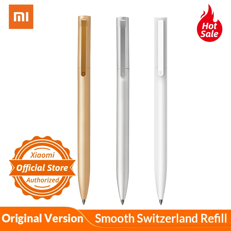 

Original Xiaomi Mijia Metal Sign Pen 0.5mm Black MI Pen PREMEC Smooth Switzerland Refill Japan Ink Durable Signing Ballpoint Pen
