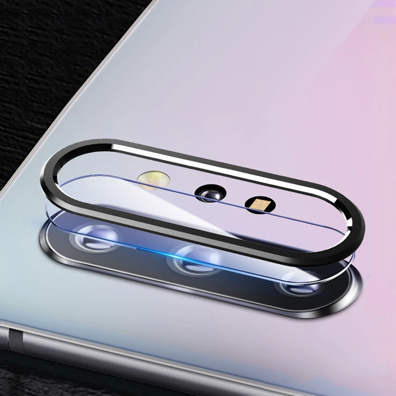 Для samsung Galaxy Note 10 Plus закаленное стеклянный объектив камеры протектор для samsung Note 10 Note10+ 10+ профессиональная защитная пленка - Цвет: Черный