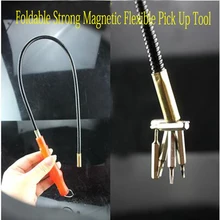 Складной крепкий магнитный металлический гибкий инструмент захвата ручной инструмент пружинный магнит всасывающий стержень для гаек и болтов