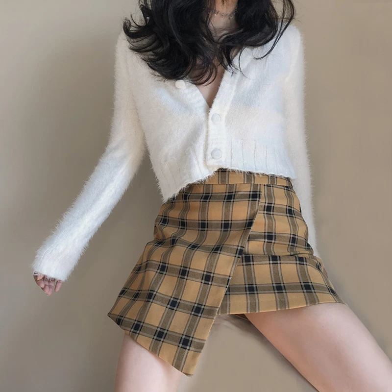

Women V Neck Fluffy Crop Knit Cardigans Fluffy Cropped Cardigan