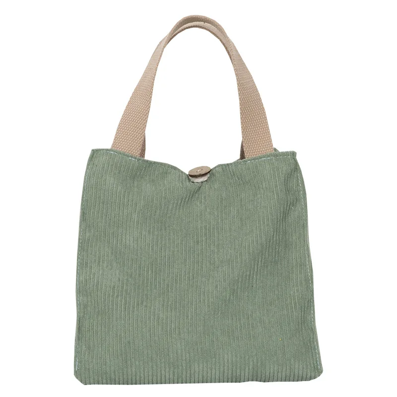 Lunch Bag Corduroy Canvas Lunch Box Picnic Tote Cotton Cloth Small Handbag Pouch Dinner Container Food Storage Bags For Ladies lunch bag