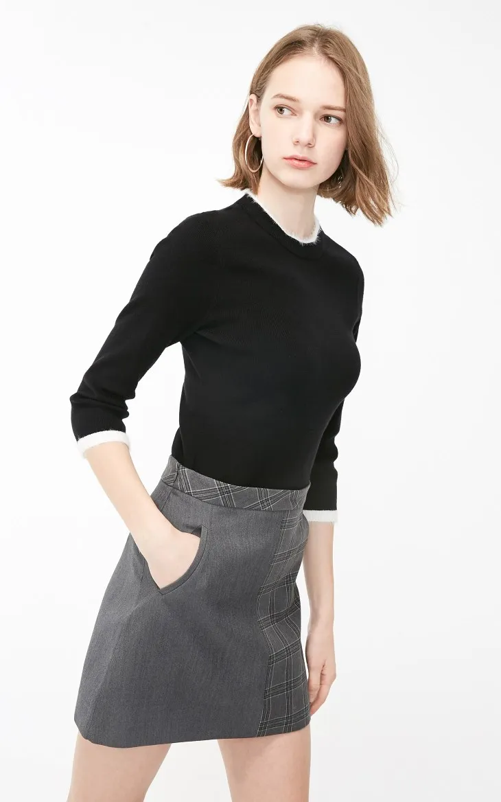 Vero Moda OL Style Plaid Splice A-lined Skirt | 319216501