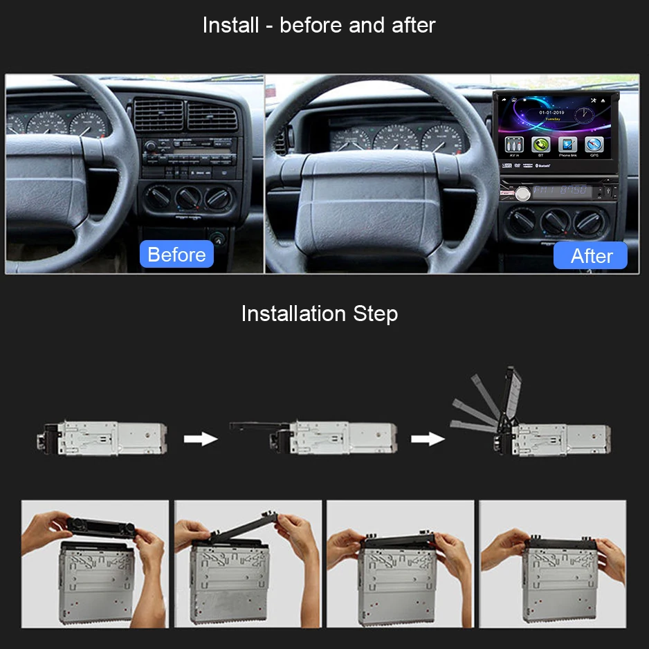 Автомагнитола Eunavi 7 &quot Универсальная автомобильная магнитола 1 Din dvd плеер gps