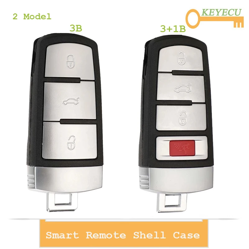Smart Remote Key Shell Case Fob for VOLKSWAGEN VW CC Passat Magotan 3+1 Buttons 