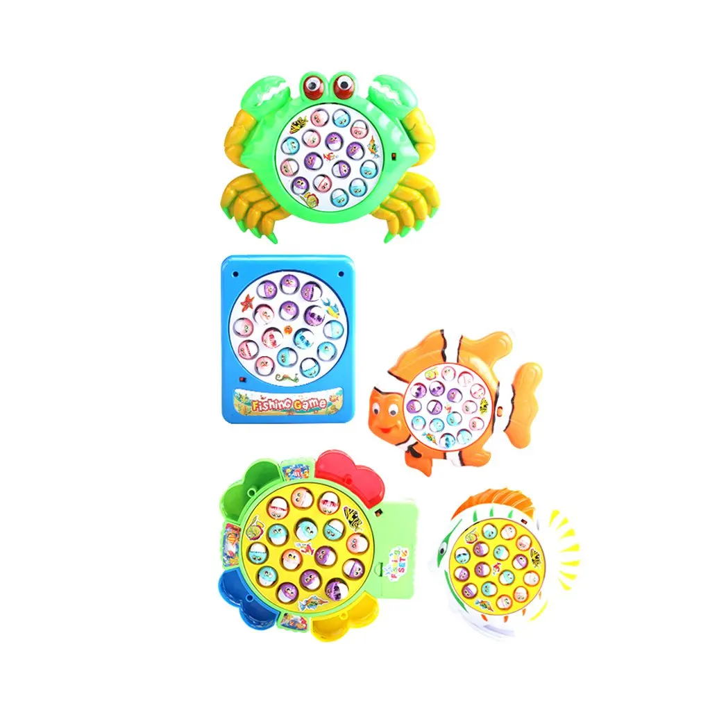 Fishing Toys Set Children'S Electric Large Music Rotating Magnetic Play House Toys Multi-Function Fishing Plate Set Toys
