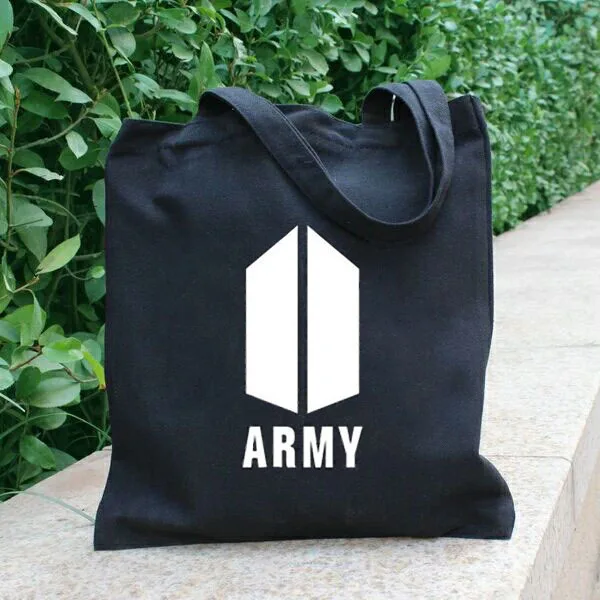Bts bulletproof сумка на плечо для мальчиков сопутствующие товары tj heng Min yun его знаменитый стиль Холщовая Сумка черно-белая с рисунком S