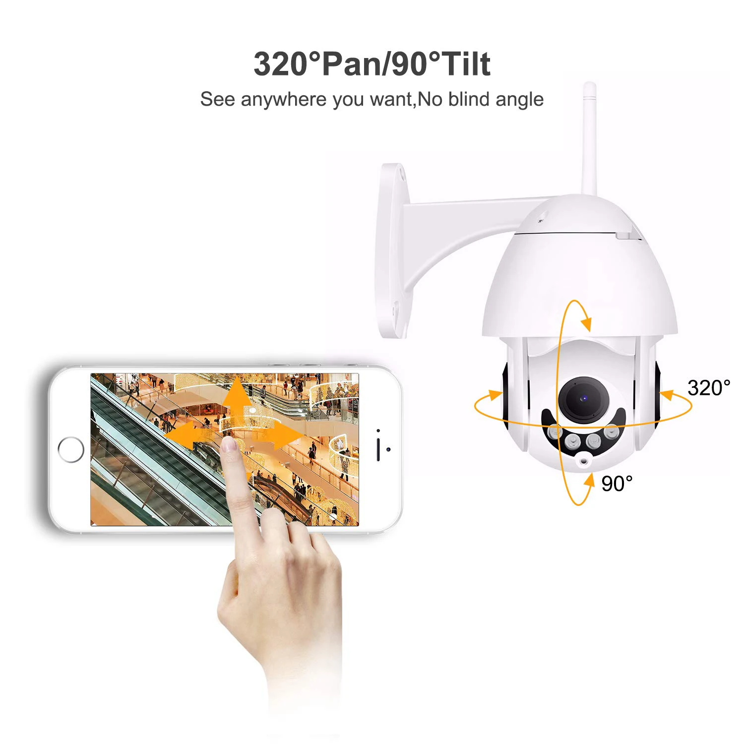 PTZ IP камера купольная CCTV Камера Безопасности s WIFI наружная H.265X 1080p скоростная