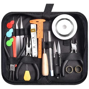 

32Pc Jewelry Making Kit Beaded Accessories DIY Hand Bracelet Necklace Tool with Jewelry Tongs and Beaded Lines