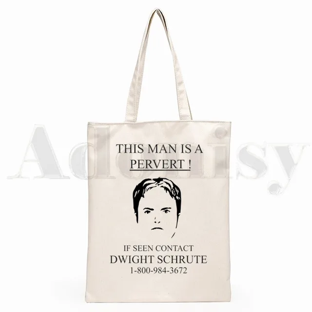 The Office TV Show Dunder Mifflin Paper Company Shoulder Canvas Bags Large Capacity College Harajuku Handbag Women Shopping Bag A