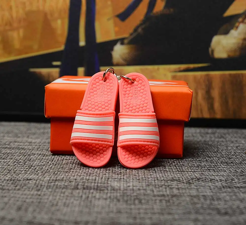 Дропшиппинг DIY 3D тапочки брелок рюкзак ювелирные изделия креативный подарок на день рождения Пары Рождественский тапок брелки - Цвет: a pair w box