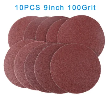 

10 pcs Polishing Sanderpaper 9 inch Sanding Disc 100 grits Alumina particles