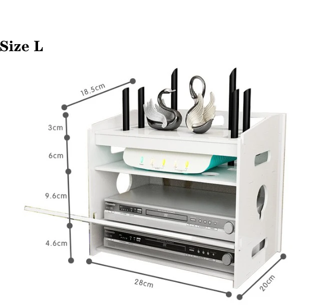 Smile-Cat-Pattern-Wireless-Wifi-Router-Box-PVC-Wall-Shelf-Hanging-Plug-Board-Bracket-Storage-Box(10)
