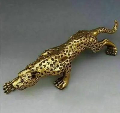Collectable 16/" Huge Bronze Collect Leopard Panther Cheetah Run Statue