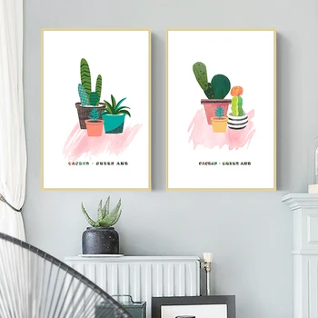 

painting by numbers art paint by number Hand-painted simple small fresh cactus illustration home corridor decorative painting