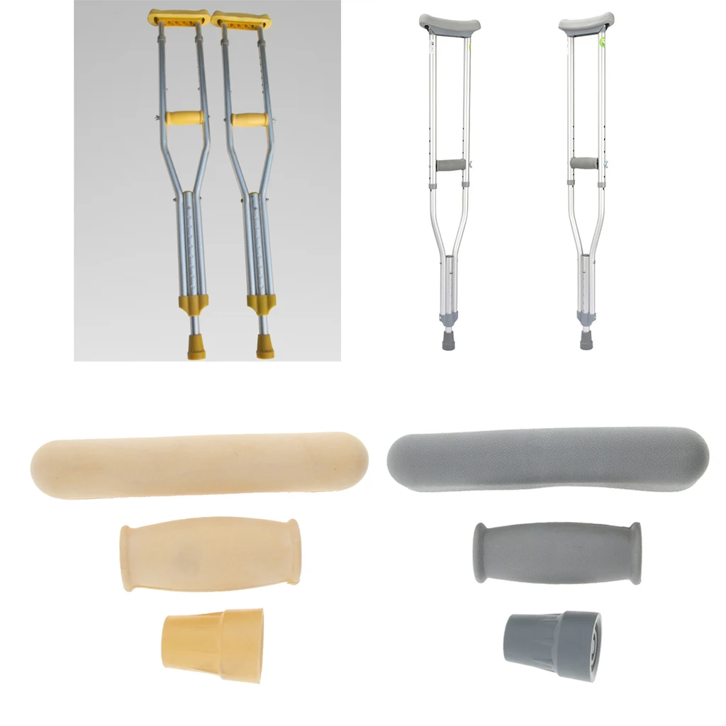 Seniors Crutch Replacement Part Kit Tips Cover Underarm Pad Hand Grip