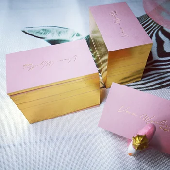 

Foil Hot Stamping Process High Quality Gold foil for Paper Business Card Printing on Nostalgic rose paper