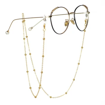 

Fashion Women Gold Silver Eyeglass Chains Sunglasses Reading Beaded Glasses Chain Eyewears Cord Holder Neck Strap Rope