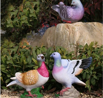 

Pastoral Simulation Animal Pigeon Resin Sculpture Ornaments Outdoor Landscape Balcony Figurines Crafts Courtyard Lawn Decoration