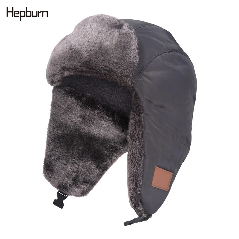 

Hepburn Brand Outdoor Russian ear cap fur necessary Cap Adult Winter Warm Fur Lei Feng Hat Men/Women's Warm Bomber Hat 