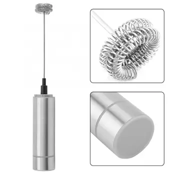 

Egg Cooker Tool Stainless Steel Handheld Electric Milk Frother Foam Maker Set with Double Whisks+ Cover + Stand Egg Tools