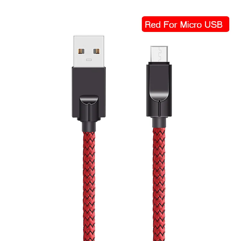 Кабель usb type-C для samsung для Xiaomi провод для быстрой зарядки Micro USB USB-C зарядное устройство мобильный телефон USBC кабель type C 2 м линия передачи данных - Цвет: Red-Micro