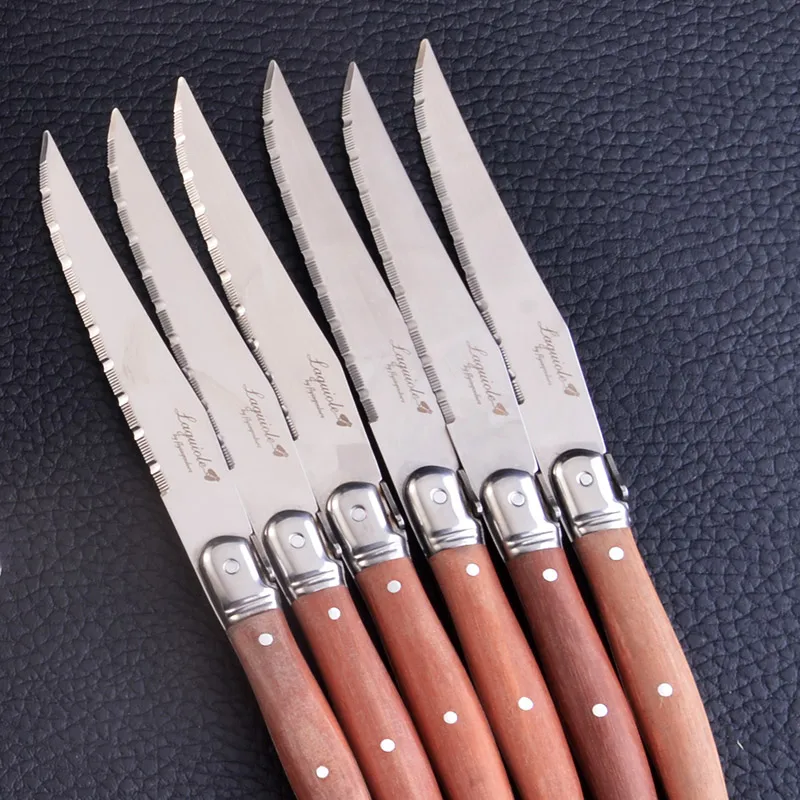 French Home Set of 4 Laguiole Neutral Tones Steak Knives 