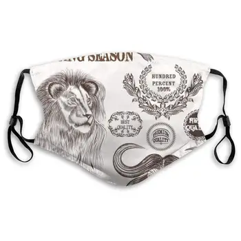 

Collection of Hand Drawn Savanna Animals Anti Pollution Mask for Kids Women Man Comfort Dustproof Mouth Mask with Activated