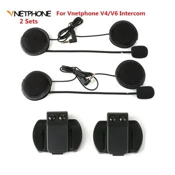 

2PCS Headset Microphone Headphone Speaker&Clip Accessories ONLY Suit for V6/V4 Moto Bluetooth Helmet Intercom Headset Interphone