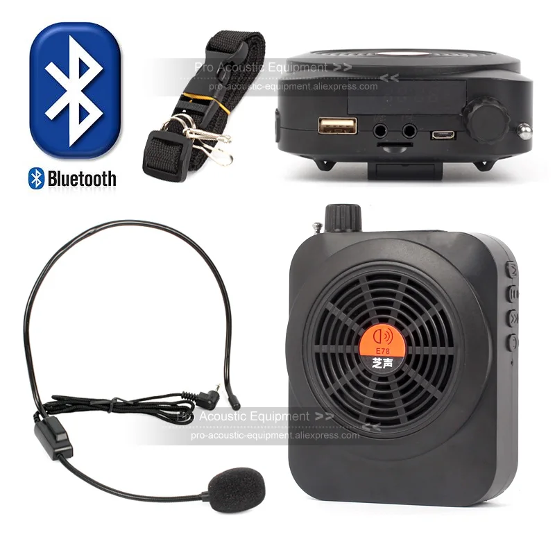Bluetooth мегафон пояс усилитель динамик PA усилитель голоса портативный усилитель FM учитель гид автобус метро проводник