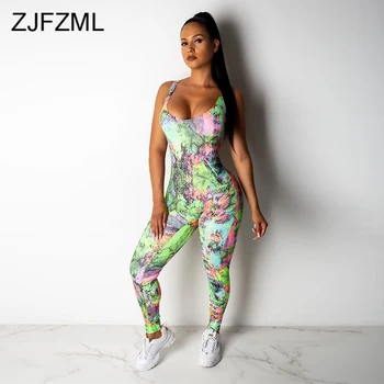 

Colorful Snake Print Rompers Womens Jumpsuit O Neck Sleeveless One Piece Overall Casual Lace Up Backless Skinny Bodycon Bodysuit