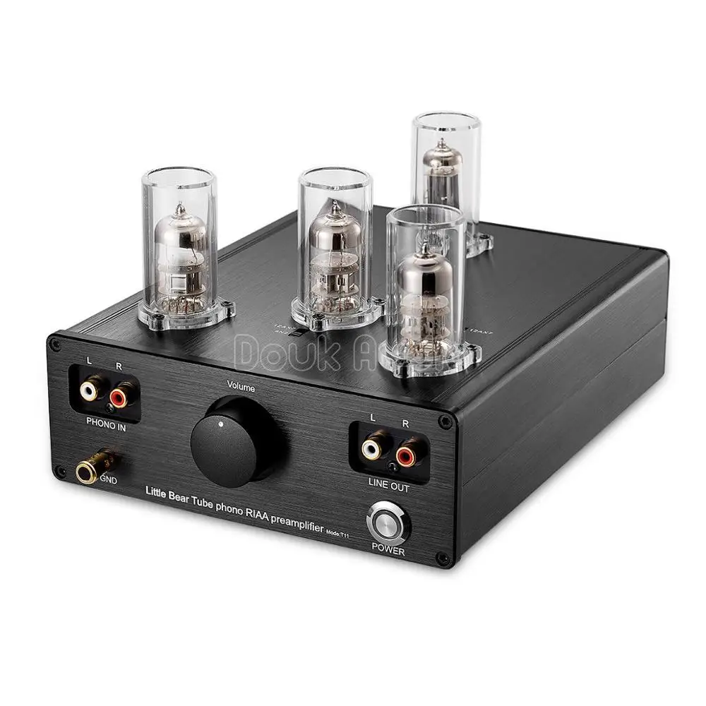 Douk аудио маленький медведь T11 6N2/12AX7 вакуумный ламповый проигрыватель Phono предусилитель HiFi предусилитель мм RIAA фонограф предусилитель
