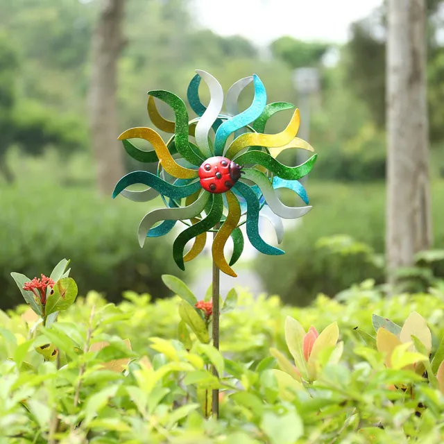 Tooarts 3D Napraforgó Szél Fonó Madárcsökkentő Pinwheels Reflective Szikrázó Madárrátrétű Szélmalom Protect Növények Kerti Dekoráció - Image 2