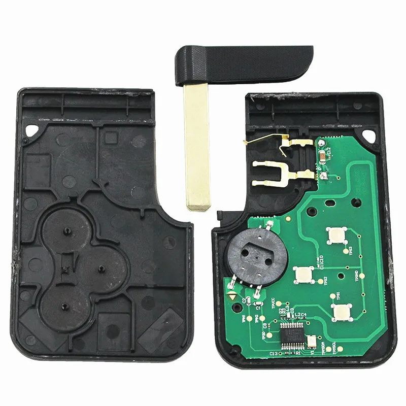 Смарт-карта с 3 кнопками, умный дистанционный ключ для Renault Megane, чехол, черный, умный автомобильный чип, маленький ключ