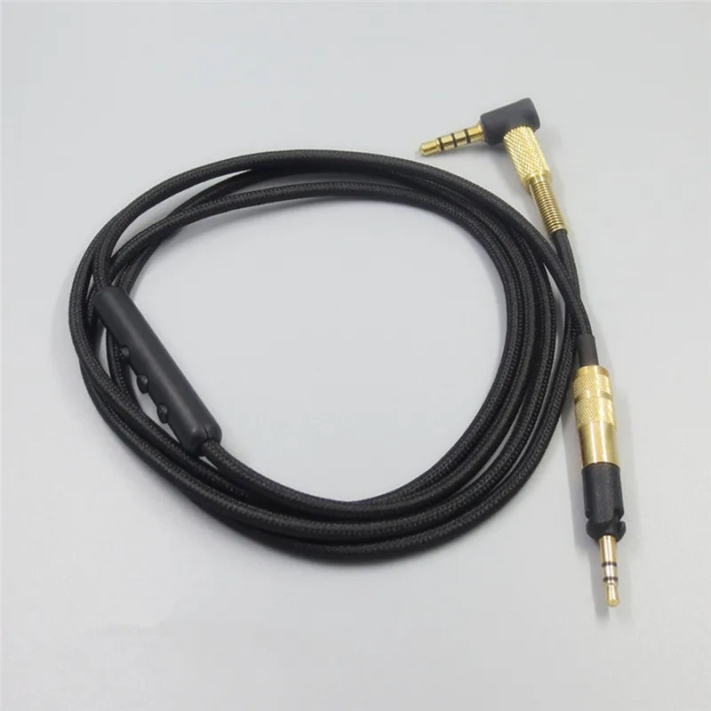 Замена аудио кабель для Sennheiser HD518 HD558 HD598 M40X M50X наушники шнур гарнитуры провода разъем аудио удаленный микрофон - Цвет: with mic