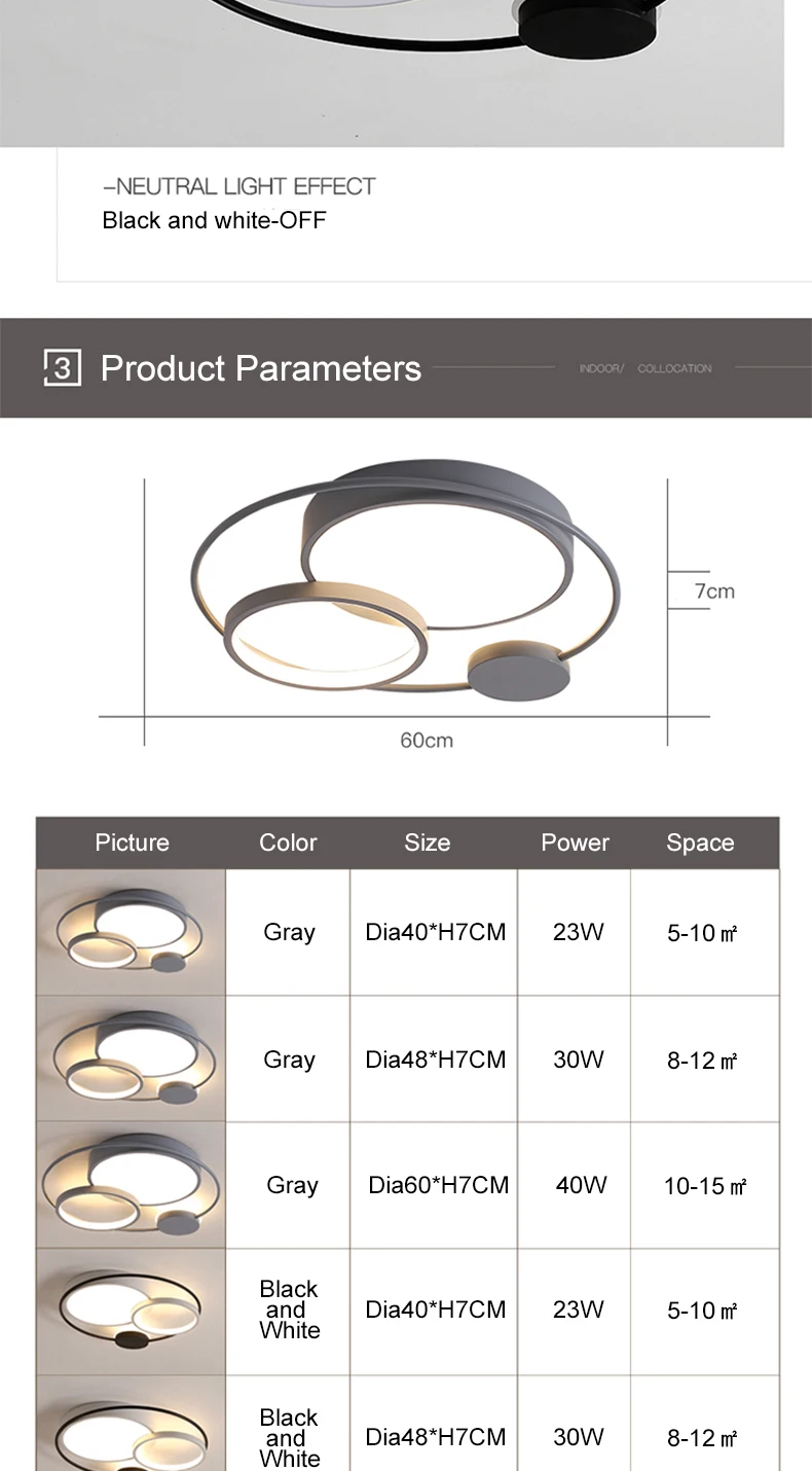 NEO Gleam современные светодиодные потолочные светильники для гостиной, спальни, кабинета, черный+ белый или серый цвет, потолочные светильники