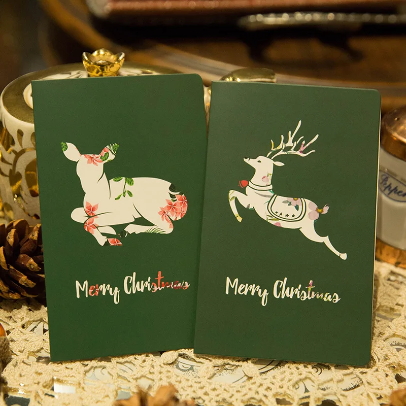 

12 Pieces Paper Cutting Merry Christmas Cards Folding Xmas Blessing Card for New Year Christmas Gift Random Pattern Cheap Price