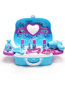 

Children's play house toy girl princess cosmetics set non-toxic color dressing table box birthday gift