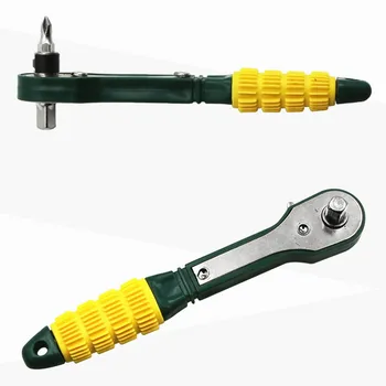 

Mini 1/4 Head 6.35mm Screwdriver Pole Ratchet Socket Wrench With Dual-Head Car Repair Tool Accessory Hand Tools