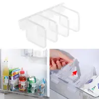 4 Pcs Refrigerator Storage Partition Board Free Combination Plastic Home Kitchen Tools Bottle Can Shelf Sorting Partition Board 1